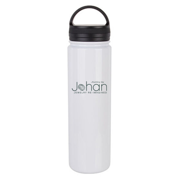 23 oz Stainless Steel Water Bottle with Portable Lid - Sublimated Logo Thumbnail
