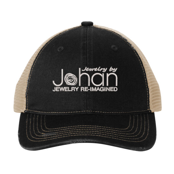 Port Authority® Distressed Mesh Back Cap - Embroidered Logo Thumbnail