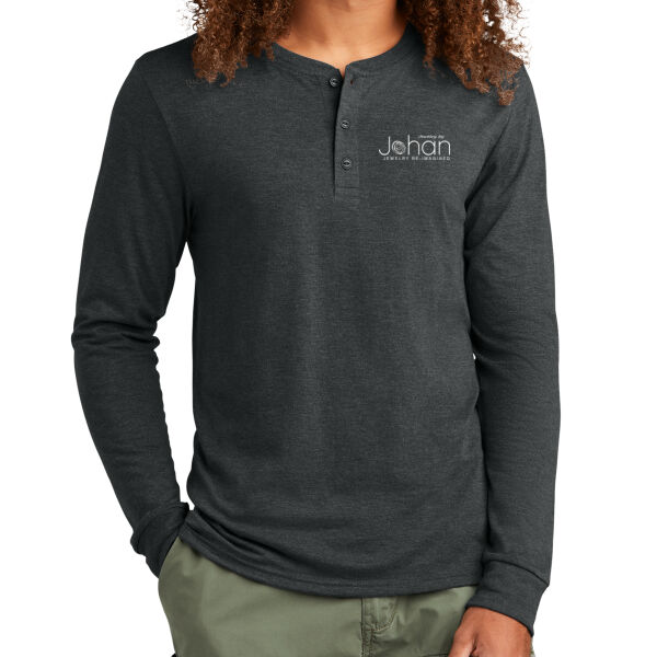 District® Perfect Tri® Long Sleeve Henley - Screen Print Logo Thumbnail