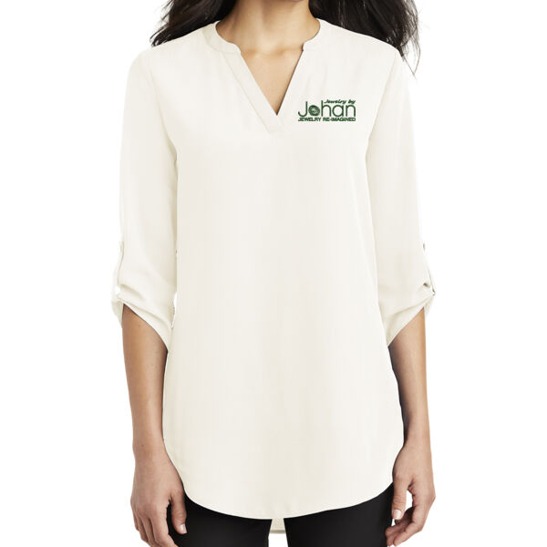 Port Authority ® Ladies 3/4-Sleeve Tunic Blouse - Embroidered Logo Thumbnail