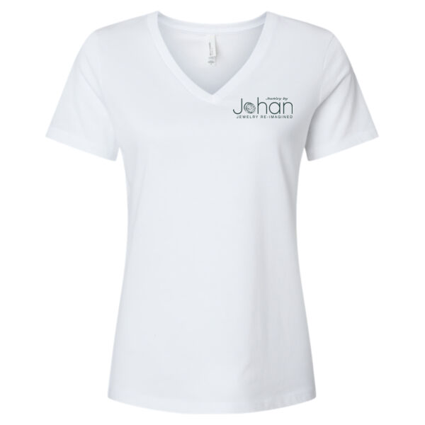 BELLA + CANVAS - Women's Relaxed Heather CVC V-Neck Tee - Screen Print Logo Thumbnail