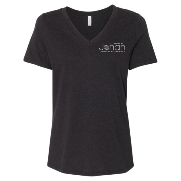 BELLA + CANVAS - Women's Relaxed Heather CVC V-Neck Tee - Screen Print Logo Thumbnail
