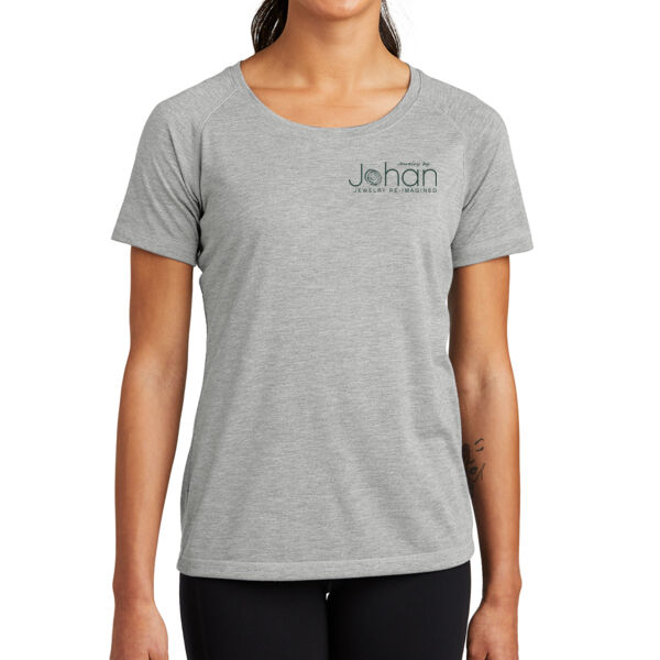 Sport-Tek® Women's PosiCharge® Tri-Blend Wicking Raglan Tee - Screen Print Logo Thumbnail