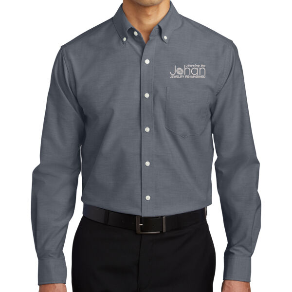 Port Authority® SuperPro™ Oxford Shirt - Embroidered Logo Thumbnail
