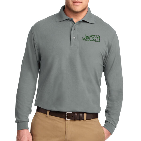 Port Authority® Silk Touch™ Long Sleeve Polo with Pocket - Embroidered Logo Thumbnail