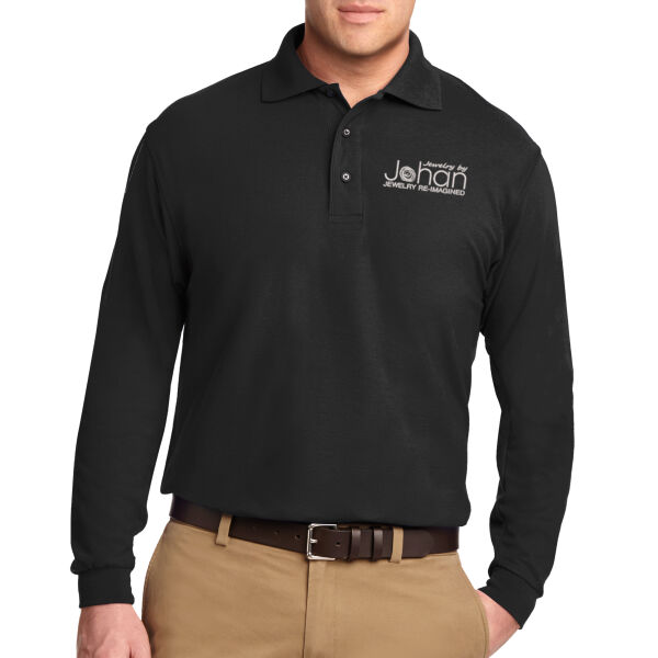 Port Authority® Silk Touch™ Long Sleeve Polo with Pocket - Embroidered Logo Thumbnail